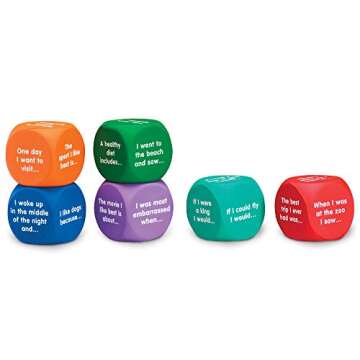 Learning Resources Writing Prompt Cubes, Early Vocabulary and Phonics Helper, Ages 5+, 1-5/8 L in