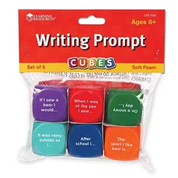 Learning Resources Writing Prompt Cubes, Early Vocabulary and Phonics Helper, Ages 5+, 1-5/8 L in