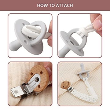 Kapihouse Pacifier Clip Set - Cute, Safe Baby Accessory