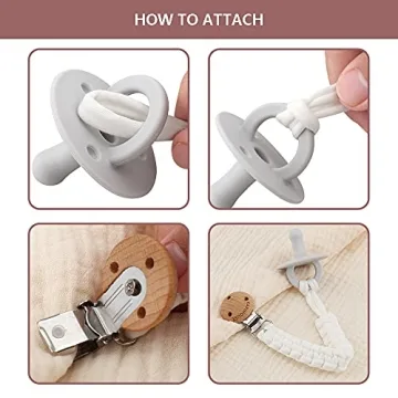 Kapihouse Pacifier Clip Set - Cute, Safe Baby Accessory