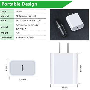 20W USB C Fast Charger for Google Pixel Samsung Galaxy