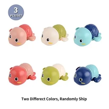 Wind-Up Swimming Turtle Bath Toys for Toddlers 3 Pack