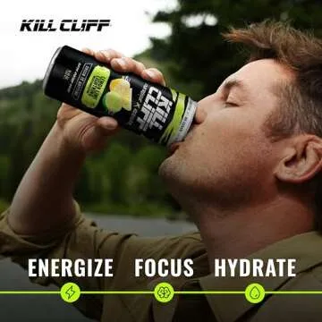 KILL CLIFF Energy & Recovery Drink | Electrolytes & B Vitamins | Natural, Clean Energy Drink | Zero Sugar | Keto | 12 Pack (Lemon Lime Lightning),12 Fl Oz (Pack of 12)