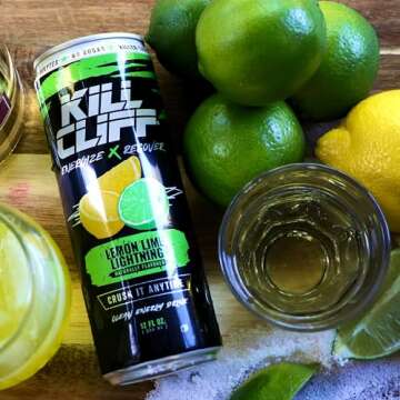 KILL CLIFF Energy & Recovery Drink | Electrolytes & B Vitamins | Natural, Clean Energy Drink | Zero Sugar | Keto | 12 Pack (Lemon Lime Lightning),12 Fl Oz (Pack of 12)