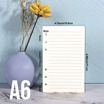 Purture Refill Lined Paper, Leather Journal Refills Lined, 6-Holes Inserts (320 Pages) for A6 Binder...