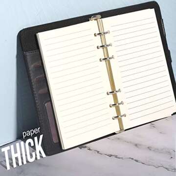 Purture Refill Lined Paper, Leather Journal Refills Lined, 6-Holes Inserts (320 Pages) for A6 Binder Refillable Journals Notebooks, 2 Pack(Each Pack 80 Sheets, 160 Pages)