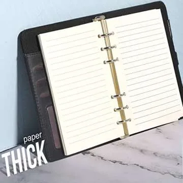 Purture Refill Lined Paper, Leather Journal Refills Lined, 6-Holes Inserts (320 Pages) for A6 Binder Refillable Journals Notebooks, 2 Pack(Each Pack 80 Sheets, 160 Pages)