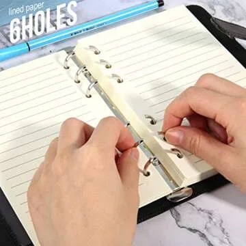 Purture Refill Lined Paper, Leather Journal Refills Lined, 6-Holes Inserts (320 Pages) for A6 Binder Refillable Journals Notebooks, 2 Pack(Each Pack 80 Sheets, 160 Pages)