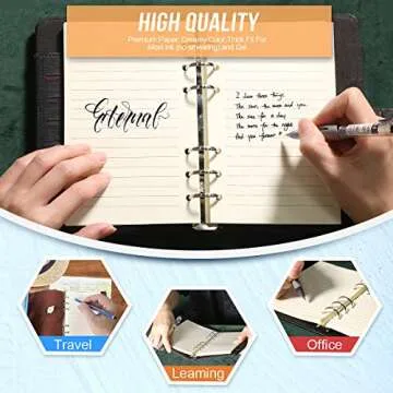 Purture Refill Lined Paper, Leather Journal Refills Lined, 6-Holes Inserts (320 Pages) for A6 Binder Refillable Journals Notebooks, 2 Pack(Each Pack 80 Sheets, 160 Pages)