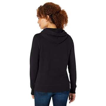 Amazon Essentials Women's Regular-Fit Fleece Pullover Hoodie (Available in Plus Size), Black, Medium