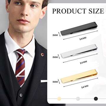 YADOCA 3 Pcs Tie Clips Set - Stylish Necktie Accessories for Every Occasion