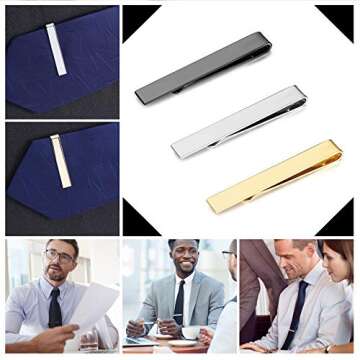 YADOCA 3 Pcs Tie Clips Set for Men - Elegant Necktie Accessories