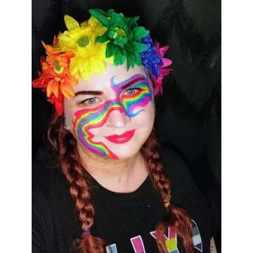 DDazzling Sunflower crown Boho crown Sunflower headband Flower Hair Accessory (Rainbow)