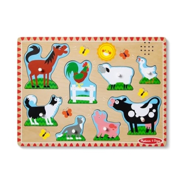Farm Animals Sound Puzzle - Fun & Interactive Wooden Toy