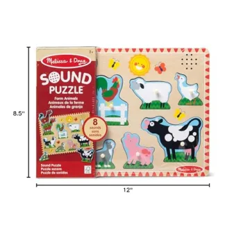 Farm Animals Sound Puzzle - Fun & Interactive Wooden Toy