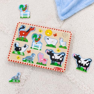 Farm Animals Sound Puzzle - Fun & Interactive Wooden Toy