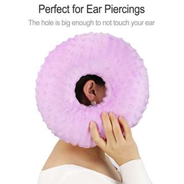 Piercing Pillow Ear Pillows Donut with Hole for Ear Pain CNH, Piercing, Pain Relief Sleeping, Pressu...