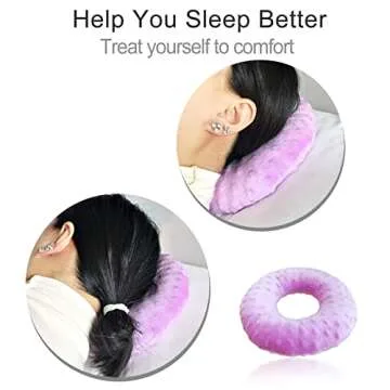 Piercing Pillow Ear Pillows Donut with Hole for Ear Pain CNH, Piercing, Pain Relief Sleeping, Pressure Sore, Side Sleepers, Headphones Minky Dot Lavender