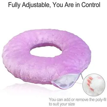Piercing Pillow Ear Pillows Donut with Hole for Ear Pain CNH, Piercing, Pain Relief Sleeping, Pressure Sore, Side Sleepers, Headphones Minky Dot Lavender