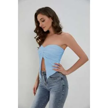 MISSACTIVER Women's Twist Front Tube Top - Summer Crop Top
