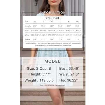 Stylish EXLURA Women's Summer Flowy Mini Sundress in Light Blue