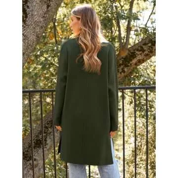 LILLUSORY Women's Long Cardigan Sweaters Oversized Fall Dressy Coatigan Jackets Trendy Knit Winter Coats ArmyGreen S