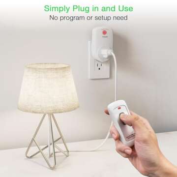 TESSAN Remote Control Outlet - Wireless Plug Switch for Easy Lighting Management