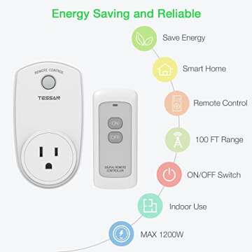 Convenient TESSAN Remote Control Outlet for Home Lighting