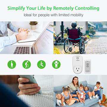 Convenient TESSAN Remote Control Outlet for Home Lighting