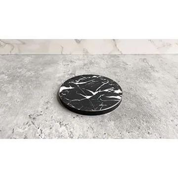 Elegant Black Genuine Marble Wireless Charger for Stylish Charging