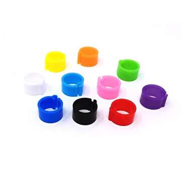Honbay 200pcs Mix Color 8mm Foot Ring Bands Bird Clip on Leg Rings for Pigeon Dove Chicks Bantam Qua...