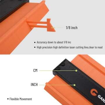 Contour Gauge with Lock|10+5 Inch Construction Rulers Measure Tool for Corners and Contoured, Handyman DIY Woodworking Tools, Construction Carpenter Tools, Super Contour Duplicator for Men Husband Dad