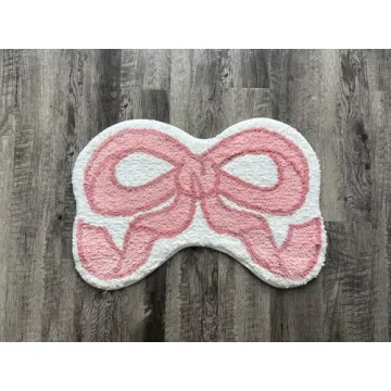 Luxape Bow Rug - Bow Shaped Rug - Handmade & Premium- 30in (75cm) - Uno Reverse Rug - Designer Rugs - Aesthetic Room Decor - Cute Room Decor Coquette bathmat Rug