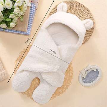 Nunibum Baby Swaddle Blanket Boys Girls Cute Bear Plush Essential Receiving Blanket Ultra-Soft Newbo...