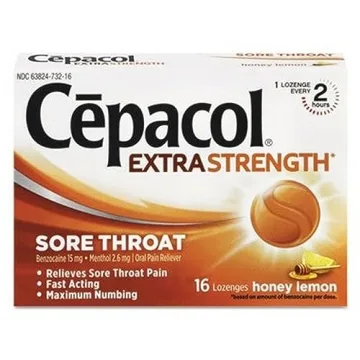 Cepacol Extra Strength Sore Throat Relief Lozenges - Honey Lemon Cough Drops, 16 Count