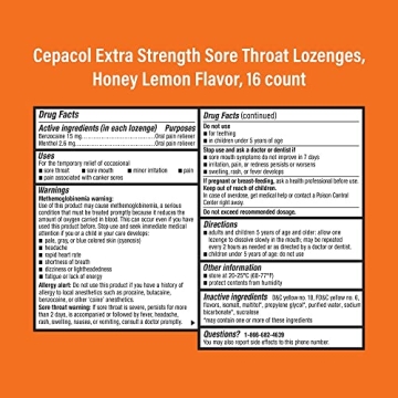 Cepacol Honey Lemon Sore Throat Lozenges - Maximum Numbing Relief