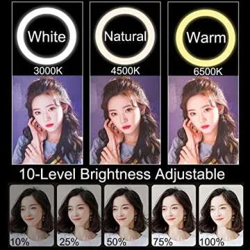 Wixann 8'' Desk Ring Light with Phone Holder - Pink