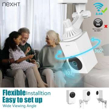 UGOHO.ME 1080P Pan/Tilt/Zoom Indoor Smart Camera Wi-Fi Viewing for Baby, Elderly, Pet, with Night Vi...