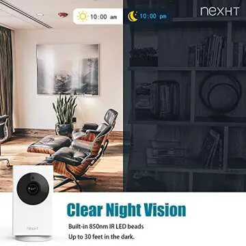 UGOHO.ME 1080P Pan/Tilt/Zoom Indoor Smart Camera Wi-Fi Viewing for Baby, Elderly, Pet, with Night Vision, Motion Detection and 2-Way Audio (86336), White, 3.36 x 1.92 x 1.86 inches