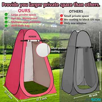 AOSION Privacy Shower Tent,Pop Up Changing Tent,Camp Bathroom Changing Dressing Room,Portable Toilet...