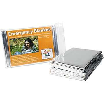 Urgent First Aid Solar Emergency Blanket 84" x 52" Mylar Thermal Emergency Space Blanket: Survival E...