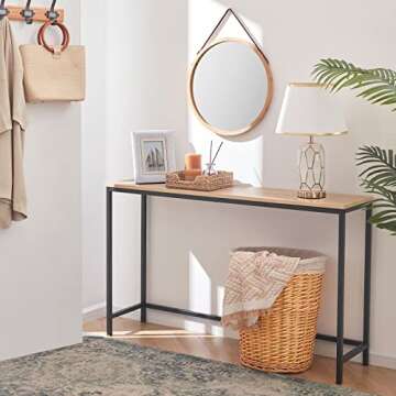 Lifewit 39.4 Inch Console Narrow Sofa Table with Metal Frame for Living Room Industrial Entryway Hallway, Entrance, Office, Corridor, Coffee Table, Behind Sofa, Grey Oak