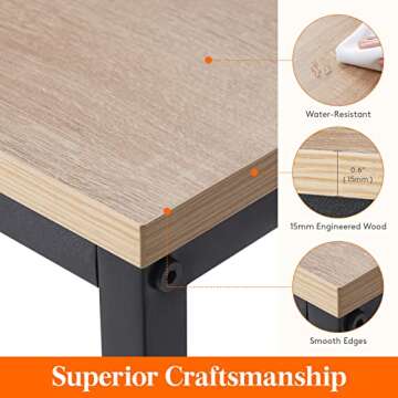 Lifewit 39.4 Inch Console Narrow Sofa Table with Metal Frame for Living Room Industrial Entryway Hallway, Entrance, Office, Corridor, Coffee Table, Behind Sofa, Grey Oak