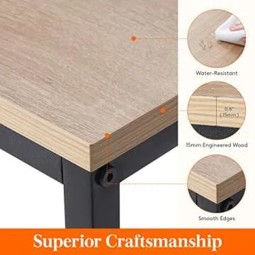 Lifewit 39.4 Inch Console Narrow Sofa Table with Metal Frame for Living Room Industrial Entryway Hallway, Entrance, Office, Corridor, Coffee Table, Behind Sofa, Grey Oak