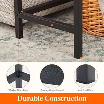 Lifewit 39.4 Inch Console Narrow Sofa Table with Metal Frame for Living Room Industrial Entryway Hallway, Entrance, Office, Corridor, Coffee Table, Behind Sofa, Grey Oak