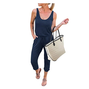 KIRUNDO Women's 2025 Summer Sleeveless Jumpsuit with Pockets
