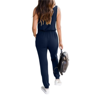KIRUNDO Summer Jumpsuit Casual Sleeveless with Pockets
