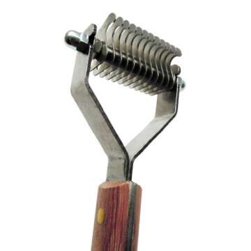 Mars Coat King Dematting Undercoat Grooming Rake Stripper Tool for Dogs and Cats, Stainless Steel wi...