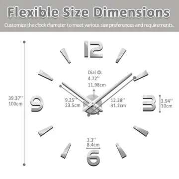 Mintime Large Wall Clock Battery Operated DIY Wall Clock for Modern Decorative Living Room/Office
