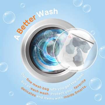 InsideSmarts Premium Mesh Laundry Bags Set of 4: Large (1 Black - 1 White), and Medium (2 White) - E...